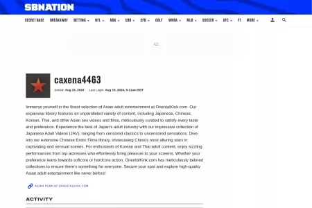 Screenshot of caxena4463 Profile and Activity - SBNation.com