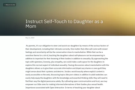 Screenshot of Instruct Self-Touch to Daughter as a Mom