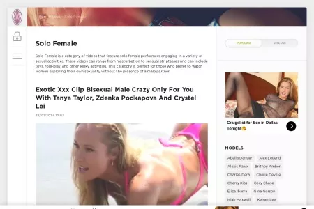 Screenshot of Solo Female Porn Videos - Enjoy the Best Female Masturbation Scenes