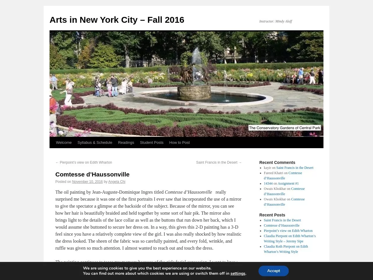 Screenshot of 
Comtesse d’Haussonville | Arts in New York City – Fall 2016	