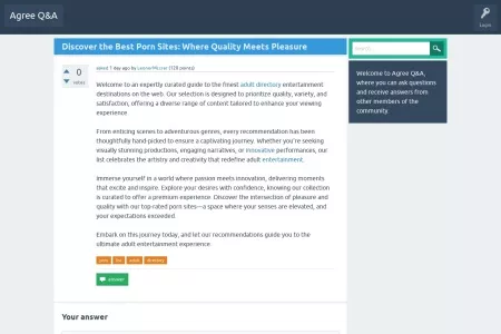 Screenshot of Discover the Best Porn Sites: Where Quality Meets Pleasure - Agree Q&A